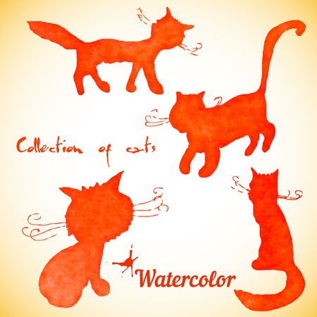 Collection of four cats のイラスト素材