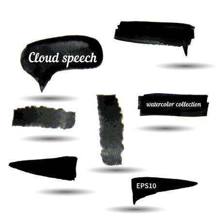 Black watercolor grunge arrows collectionのイラスト素材