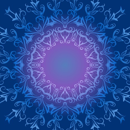 Circular ornament in blue tones for your decorのイラスト素材