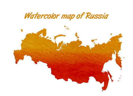 The contour map of the Russian Federation watercolor paintのイラスト素材