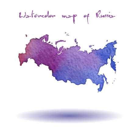 The contour map of the Russian Federation watercolor paintのイラスト素材