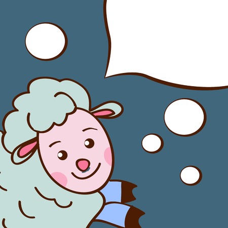 A character with a white cloud design element speech dialogueのイラスト素材