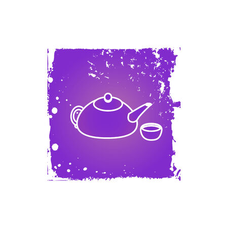 Icon flat  element design teapot and cup for use in your business projectsのイラスト素材