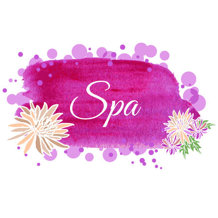 Illustration made Ã¢ÂÂÃ¢ÂÂusing watercolors on spa salon with flowers for your decorのイラスト素材