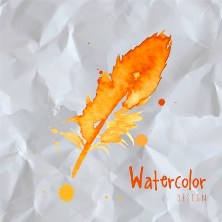 Feather painted live watercolor paint for your projectのイラスト素材
