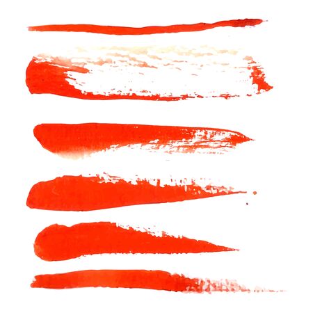 Watercolor design element  red brush for the realization of your best ideas.のイラスト素材