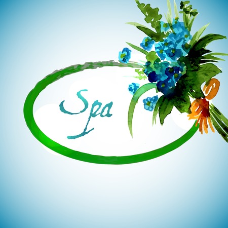 Illustration with flowers forget-me-painted watercolors for your designのイラスト素材