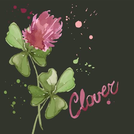 Floral Pattern Clover Flowers (Trifolium Pratense) and Victorian Motifs. The Texture for the Web, Print, Wallpaper, Gift Wrapping, Home Decor, Spring, Summer, Fashion, Textile Design, St. Patrick Decoration, Background Siteのイラスト素材