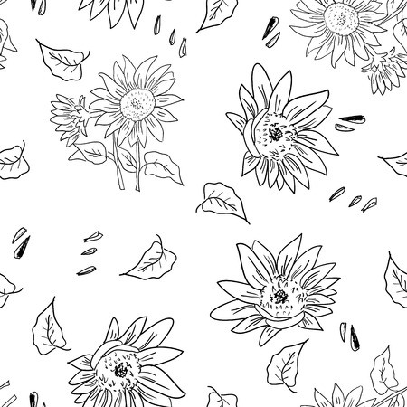 The Composition Sunflower Painted in Watercolor for your Designのイラスト素材