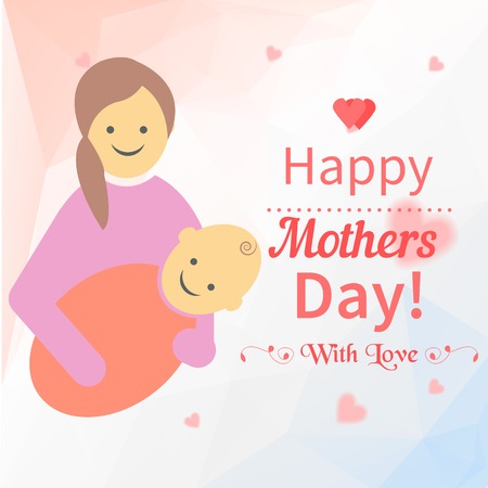 Greeting Card Design for Mother's Day. Vectorのイラスト素材
