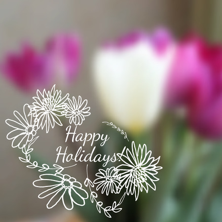 Illustration with flowers and leaves for your designのイラスト素材