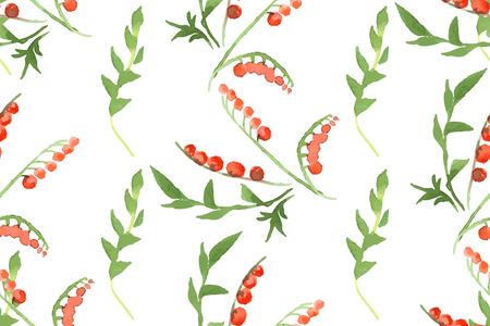 Wild flowers seamless pattern on white background vector illustrationのイラスト素材