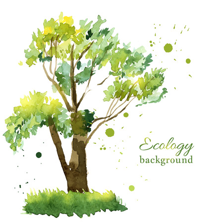 Vector illustration of stylized summer treeのイラスト素材