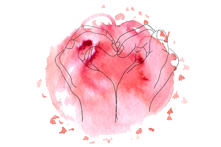 Element yoga mudra hands with mehndi patterns. Vector illustration for a yoga studio, tattoo, spas, postcards, souvenirs. Indian traditional lifestyle.のイラスト素材