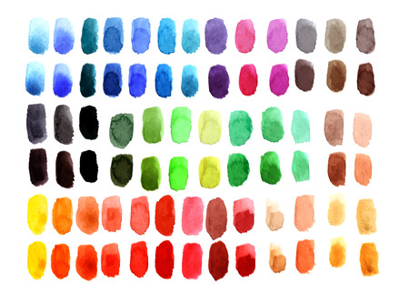Colour Palette Comprising of Watercolour Swatches in Various Shades.のイラスト素材