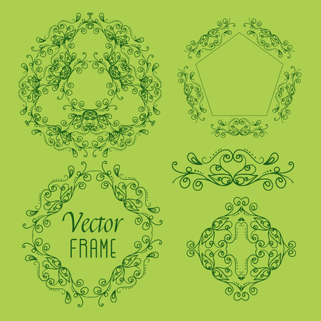 Collection Hand drawing vector frame for your projectのイラスト素材