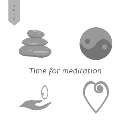 Icon Collection "Time for meditation" for your project. Vectorのイラスト素材