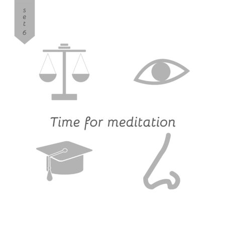 Icon Collection "Time for meditation" for your project. Vectorのイラスト素材