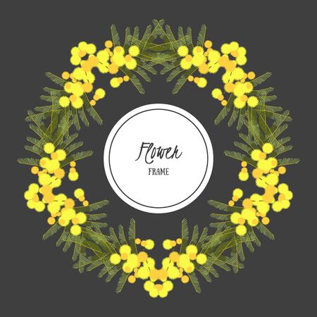Floral retro vintage background, vector illustration, mimosaのイラスト素材