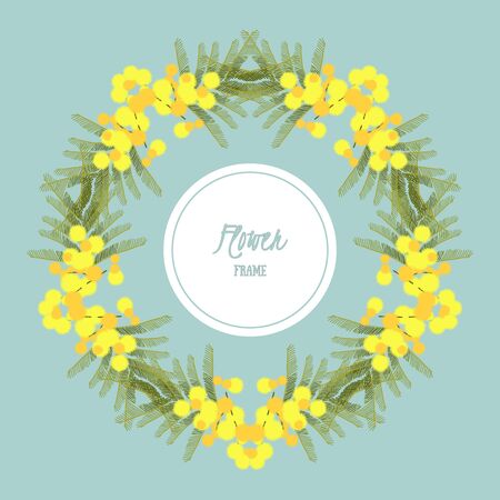 Floral retro vintage background, vector illustration, mimosaのイラスト素材