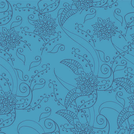 Mehendi seamless flower patternのイラスト素材