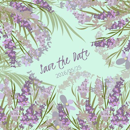 Floral lavender retro vintage background, vector illustrationのイラスト素材