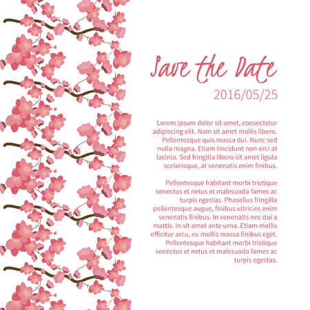 Floral  sakura retro vintage background, vector illustrationのイラスト素材