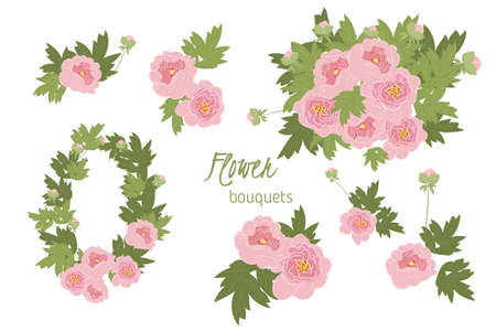 Floral  Peony retro vintage background, vector illustrationのイラスト素材