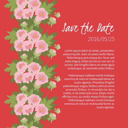 Floral  Peony retro vintage background, vector illustrationのイラスト素材