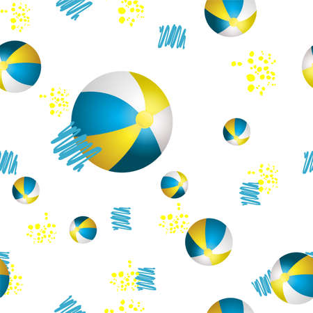 Vector summer background with beach balls for your projectのイラスト素材