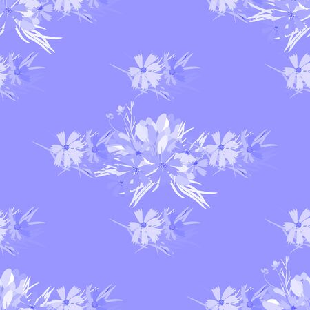Floral  flower cosmos crocus background vector illustration. Sprig background, floral greeting cardのイラスト素材
