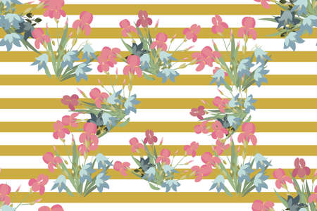 Floral iris bell  background vector illustration. Sprig  background, floral greeting card