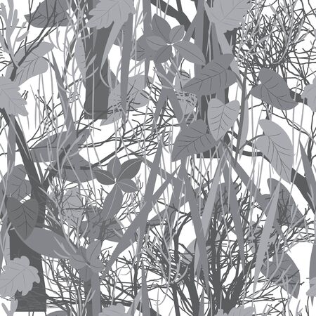 Military camouflage texture with trees, grass and spots watercolor. Background vector illustrationのイラスト素材