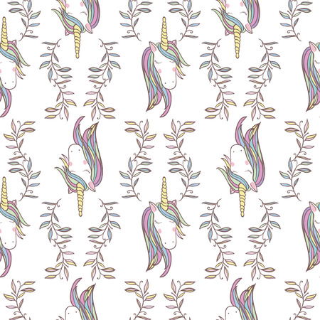 Unicorn Rainbow seamless pattern - girls scrapbook paper. Perfect for wrapping presents, scrapbook pages, cards, party decorations, book/journal cover, product design, apparel, planners, invitationsのイラスト素材