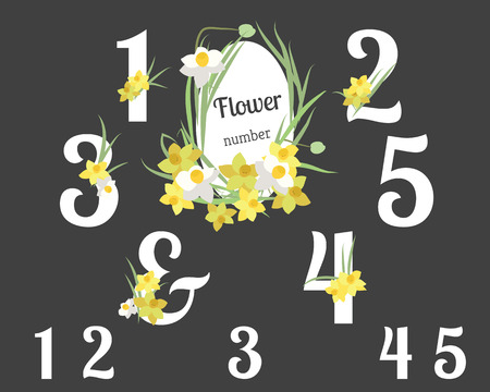 Floral narcissus retro vintage background, vector illustrationのイラスト素材