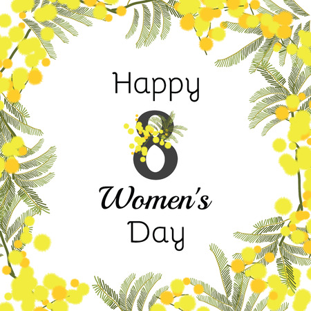 Abstract flower spring illustration. Mimosa flowersのイラスト素材