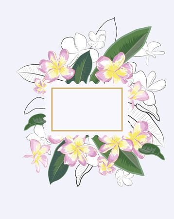 Abstract flower spring illustration. plumeria flowersのイラスト素材