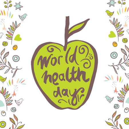Greeting card of the World Health day. Vector abstract backgroundのイラスト素材