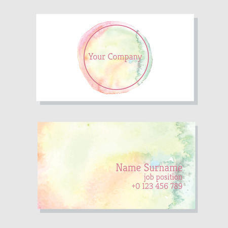 Art of watercolor stains of paint on watercolor paper. Grunge abstract vector backgroundのイラスト素材