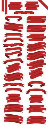Collection of retro red banners ribbons isolated on white background for your business. Vector formatのイラスト素材