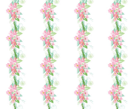 Summer flower composition with delicate light flowers. Vector illustration.のイラスト素材