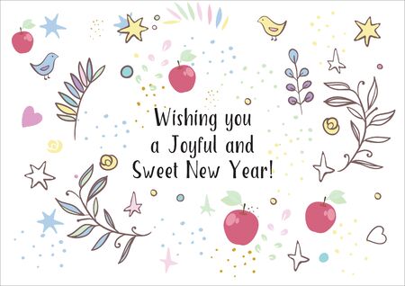 Holiday greetings illustration Rosh Hashanahのイラスト素材