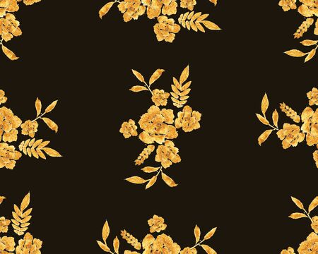 Romantic gold rose bouquet design pattern invitation template.の写真素材