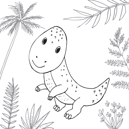 Stylized dinosaur of the middle to late Cretaceous periodのイラスト素材