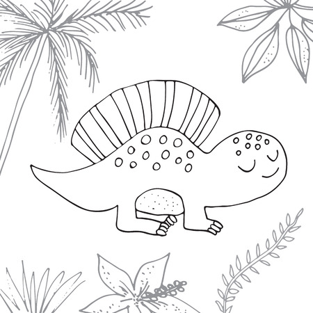 Stylized dinosaur of the middle to late Cretaceous periodのイラスト素材