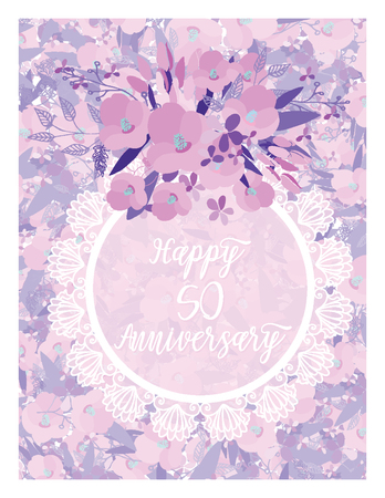Greeting card for anniversary birthdayのイラスト素材
