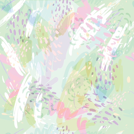 Military camouflage texture with trees, branches, grass and watercolor stainsのイラスト素材