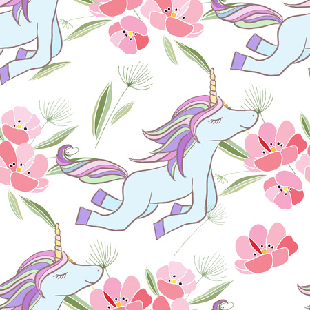 Retro style Illustration with flowers and animalの写真素材