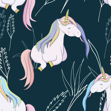Illustration with a magic animal unicornの写真素材