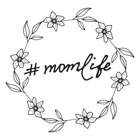 Vector Greeting Card For Gift Tag Decor. Mom Lifeのイラスト素材